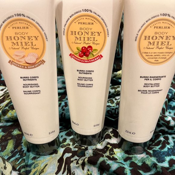 NEW SEALED 3 PIECE PERLIER HONEY MIELE BODY BUTTER SET